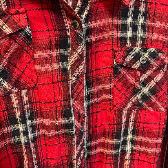 Do Est. 1962 Red and Black Plaid Button Down-Size Large - Picture 3 of 5